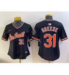 Women Detroit Tigers  31 Riley Greene Black 2026 Alternate Vapor Premier Limited Stitched Baseball Jersey Run Small 