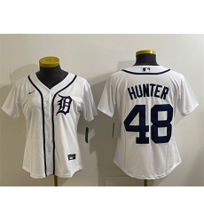 Women Detroit Tigers 48 Brant Hurter White Cool Base Stitched Baseball Jersey