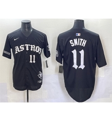 Men Houston Astros 11 Cam Smith Black Gothic Houston Born Barrio Raised Limited Stitched Baseball Jersey