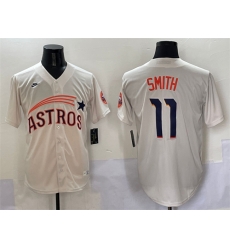 Men Houston Astros 11 Cam Smith Cream Throwback Cooperstown Collection Limited Stitched Baseball Jersey