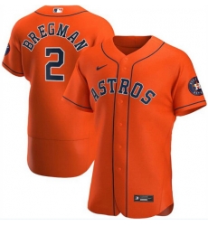 Men Houston Astros 2 Alex Bregman Orange Flex Base Stitched Jersey Men Houston Astros 2 Alex Bregman Orange Flex Base Stitched Jersey