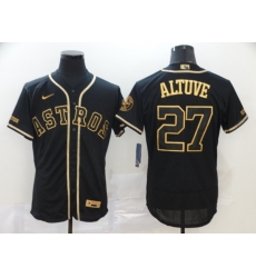 Men Houston Astros 27 Jose Altuve 2020 Black Golden Flex Base Stitched MLB Jersey Men Houston Astros 27 Jose Altuve 2020 Black Golden Flex Base Stitched MLB Jersey