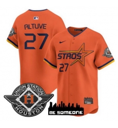 Men Houston Astros 27 Jose Altuve Orange 2025 City Connect Limited Stitched Baseball Jersey