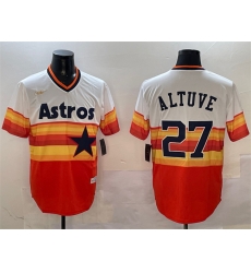 Men Houston Astros 27 Jose Altuve Orange Rainbow Cool Base Stitched Jersey Men Houston Astros 27 Jose Altuve Orange Rainbow Cool Base Stitched Jersey