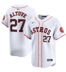 Men Houston Astros 27 Jose Altuve White 2024 Home Limited Stitched Baseball Jersey Men Houston Astros 27 Jose Altuve White 2024 Home Limited Stitched Baseball Jersey