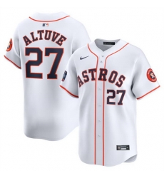 Men Houston Astros 27 Jose Altuve White 2024 World Tour Mexico City Series Home Limited Stitched Baseball Jersey Men Houston Astros 27 Jose Altuve White 2024 World Tour Mexico City Series Home Limited Stitched Baseball Jersey