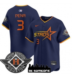 Men Houston Astros 3 Jeremy Pena Navy 2025 City Connect Limited Stitched Baseball Jersey Men Houston Astros 3 Jeremy Pena Navy 2025 City Connect Limited Stitched Baseball Jersey