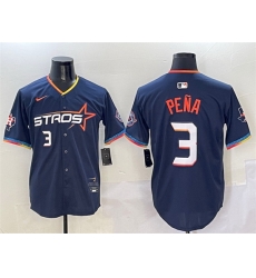 Men Houston Astros 3 Jeremy Pena Navy 2025 City Connect With Texas Patch Limited Stitched Baseball Jersey Men Houston Astros 3 Jeremy Pena Navy 2025 City Connect With Texas Patch Limited Stitched Baseball Jersey