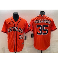 Men Houston Astros 35 Justin Verlander Orange With Patch Cool Base Stitched Jersey Men Houston Astros 35 Justin Verlander Orange With Patch Cool Base Stitched Jersey