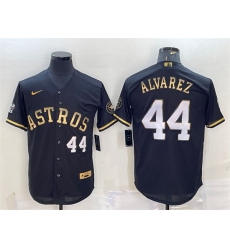Men Houston Astros 44 Yordan Alvarez Black Gold 2022 World Series Stitched Baseball Jersey Men Houston Astros 44 Yordan Alvarez Black Gold 2022 World Series Stitched Baseball Jersey