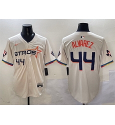 Men Houston Astros 44 Yordan Alvarez Cream 2025 City Connect With Texas Patch Limited Stitched Baseball Jersey