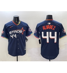 Men Houston Astros 44 Yordan Alvarez Navy 2025 City Connect With Texas Patch Limited Stitched Baseball Jersey