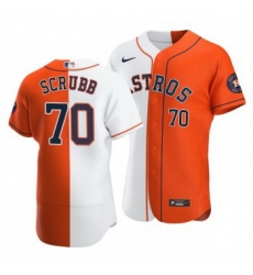 Men Houston Astros 70 Andre Scrubb Split White Orange Two Tone Jersey Men Houston Astros 70 Andre Scrubb Split White Orange Two Tone Jersey
