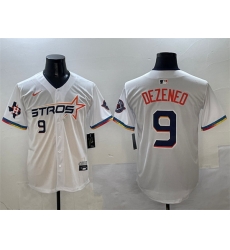 Men Houston Astros 9 Zach Dezenzo White 2025 City Connect With Texas Patch Limited Stitched Baseball Jersey Men Houston Astros 9 Zach Dezenzo White 2025 City Connect With Texas Patch Limited Stitched Baseball Jersey