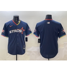 Men Houston Astros Blank Navy 2025 City Connect With Texas Patch Limited Stitched Baseball Jersey Men Houston Astros Blank Navy 2025 City Connect With Texas Patch Limited Stitched Baseball Jersey