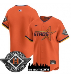 Men Houston Astros Blank Orange 2025 City Connect Limited Stitched Baseball Jersey