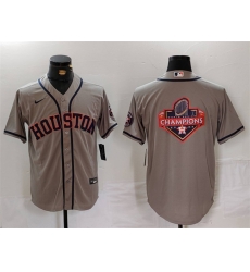 Men Houston Astros Gray Team Big Logo With Patch Cool Base Stitched Baseball Jersey 1 Men Houston Astros Gray Team Big Logo With Patch Cool Base Stitched Baseball Jersey 1