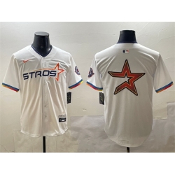 Men Houston Astros Team Big Logo White 2025 City Connect Limited Stitched Baseball Jersey 002