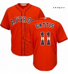 Mens Majestic Houston Astros 11 Evan Gattis Authentic Orange Team Logo Fashion Cool Base MLB Jersey Mens Majestic Houston Astros 11 Evan Gattis Authentic Orange Team Logo Fashion Cool Base MLB Jersey