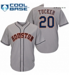 Mens Majestic Houston Astros 20 Preston Tucker Replica Grey Road Cool Base MLB Jersey Mens Majestic Houston Astros 20 Preston Tucker Replica Grey Road Cool Base MLB Jersey