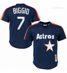 Mens Mitchell and Ness 1988 Houston Astros 7 Craig Biggio Authentic Navy Blue Throwback MLB Jersey Mens Mitchell and Ness 1988 Houston Astros 7 Craig Biggio Authentic Navy Blue Throwback MLB Jersey