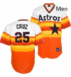 Mens Mitchell and Ness Houston Astros 25 Jose Cruz Jr Replica WhiteOrange Throwback MLB Jersey Mens Mitchell and Ness Houston Astros 25 Jose Cruz Jr Replica WhiteOrange Throwback MLB Jersey