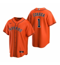 Mens Nike Houston Astros 1 Carlos Correa Orange Alternate Stitched Baseball Jerse Mens Nike Houston Astros 1 Carlos Correa Orange Alternate Stitched Baseball Jerse