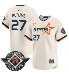 Women Houston Astros 27 Jose Altuve Cream 2025 City Connect Limited Stitched Baseball Jersey