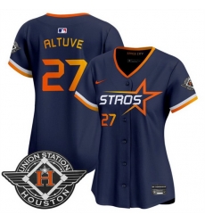 Women Houston Astros 27 Jose Altuve Navy 2025 City Connect Limited Stitched Baseball Jersey