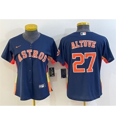 Women Houston Astros 27 Jose Altuve Navy With Patch Cool Base Stitched Baseball Jersey Women Houston Astros 27 Jose Altuve Navy With Patch Cool Base Stitched Baseball Jersey
