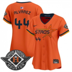 Women Houston Astros 44 Yordan Alvarez Orange 2025 City Connect Limited Stitched Baseball Jersey