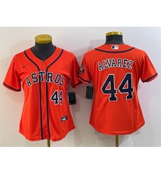 Women Houston Astros 44 Yordan Alvarez Orange With Patch Cool Base Stitched Baseball Jersey 1 Women Houston Astros 44 Yordan Alvarez Orange With Patch Cool Base Stitched Baseball Jersey 1