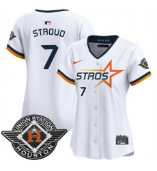 Women Houston Astros 7 C J  Stroud White 2025 City Connect Limited Stitched Baseball Jersey