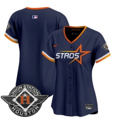 Women Houston Astros Blank Navy 2025 City Connect Limited Stitched Baseball Jersey