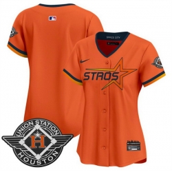 Women Houston Astros Blank Orange 2025 City Connect Limited Stitched Baseball Jersey