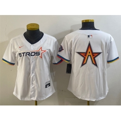 Women Houston Astros Team Big Logo White 2025 City Connect Limited Stitched Baseball Jersey 001