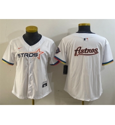 Women Houston Astros Team Big Logo White 2025 City Connect Limited Stitched Baseball Jersey 003