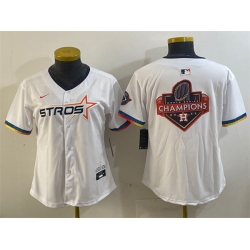 Women Houston Astros Team Big Logo White 2025 City Connect Limited Stitched Baseball Jersey 004