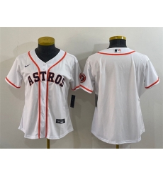 Women Houston Astros White With Patch Cool Base Stitched Baseball Jersey Women Houston Astros White With Patch Cool Base Stitched Baseball Jersey