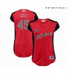 Womens Houston Astros 45 Gerrit Cole Authentic Red American League 2019 Baseball All Star Jersey Womens Houston Astros 45 Gerrit Cole Authentic Red American League 2019 Baseball All Star Jersey