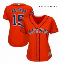 Womens Majestic Houston Astros 15 Carlos Beltran Authentic Orange Alternate 2017 World Series Champions Cool Base MLB Jersey Womens Majestic Houston Astros 15 Carlos Beltran Authentic Orange Alternate 2017 World Series Champions Cool Base MLB Jersey