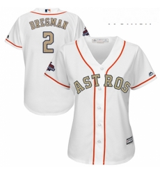 Womens Majestic Houston Astros 2 Alex Bregman Authentic White 2018 Gold Program Cool Base MLB Jersey Womens Majestic Houston Astros 2 Alex Bregman Authentic White 2018 Gold Program Cool Base MLB Jersey