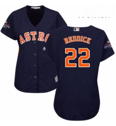 Womens Majestic Houston Astros 22 Josh Reddick Replica Navy Blue Alternate 2017 World Series Champions Cool Base MLB Jersey Womens Majestic Houston Astros 22 Josh Reddick Replica Navy Blue Alternate 2017 World Series Champions Cool Base MLB Jersey