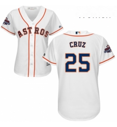 Womens Majestic Houston Astros 25 Jose Cruz Jr Authentic White Home 2017 World Series Champions Cool Base MLB Jersey Womens Majestic Houston Astros 25 Jose Cruz Jr Authentic White Home 2017 World Series Champions Cool Base MLB Jersey