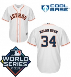 Womens Majestic Houston Astros 34 Nolan Ryan White Home Cool Base Sitched 2019 World Series Patch Jersey Womens Majestic Houston Astros 34 Nolan Ryan White Home Cool Base Sitched 2019 World Series Patch Jersey