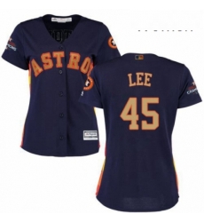 Womens Majestic Houston Astros 45 Carlos Lee Authentic Navy Blue Alternate 2018 Gold Program Cool Base MLB Jersey Womens Majestic Houston Astros 45 Carlos Lee Authentic Navy Blue Alternate 2018 Gold Program Cool Base MLB Jersey