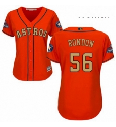 Womens Majestic Houston Astros 56 Hector Rondon Authentic Orange Alternate 2018 Gold Program Cool Base MLB Jersey Womens Majestic Houston Astros 56 Hector Rondon Authentic Orange Alternate 2018 Gold Program Cool Base MLB Jersey