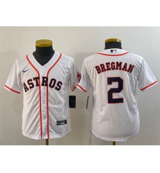Youth Houston Astros 2 Alex Bregman White With Patch Cool Base Stitched Jerseys Youth Houston Astros 2 Alex Bregman White With Patch Cool Base Stitched Jerseys