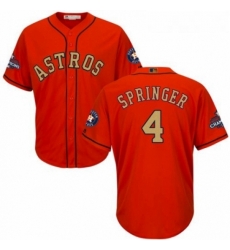 Youth Majestic Houston Astros 4 George Springer Authentic Orange Alternate 2018 Gold Program Cool Base MLB Jersey Youth Majestic Houston Astros 4 George Springer Authentic Orange Alternate 2018 Gold Program Cool Base MLB Jersey