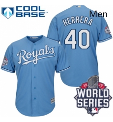 Mens Majestic Kansas City Royals 40 Kelvin Herrera Authentic Light Blue Alternate 1 Cool Base 2015 World Series Patch MLB Jersey Mens Majestic Kansas City Royals 40 Kelvin Herrera Authentic Light Blue Alternate 1 Cool Base 2015 World Series Patch MLB Jersey